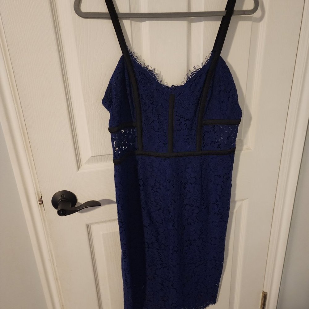 Blue body con cocktail dress